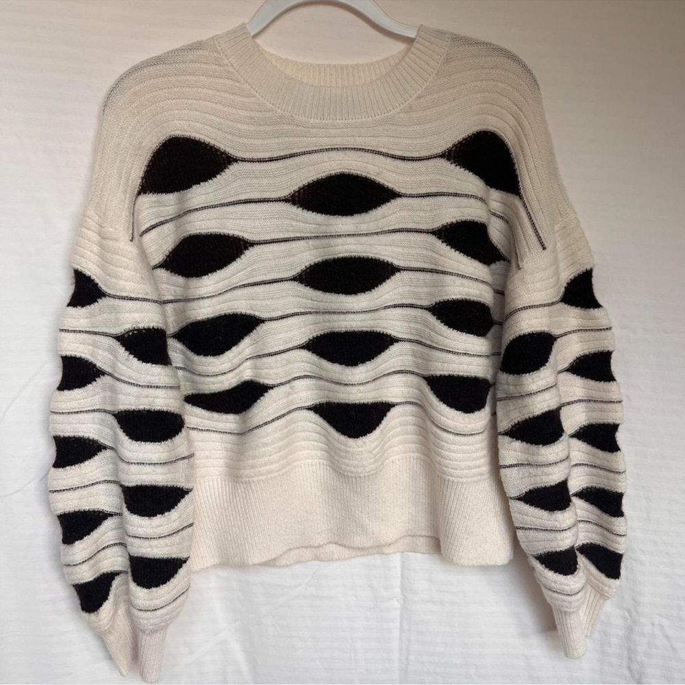 Nanette Lepore Cream and Brown Sweater